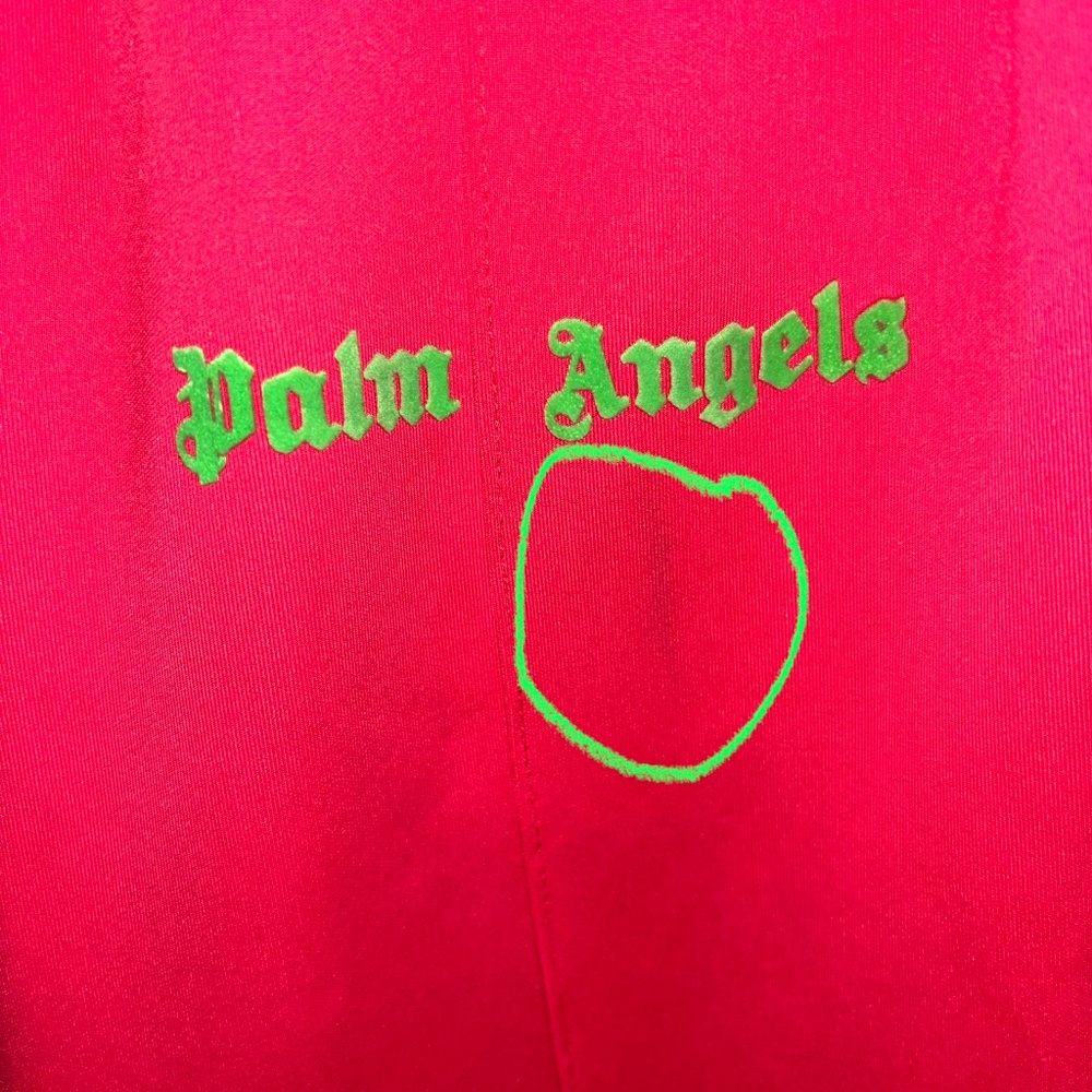 🩷 💚 Palm Angels Track Pants w/imperfections Sz S Neon Pink w/ Neon Green - Picture 13 of 16